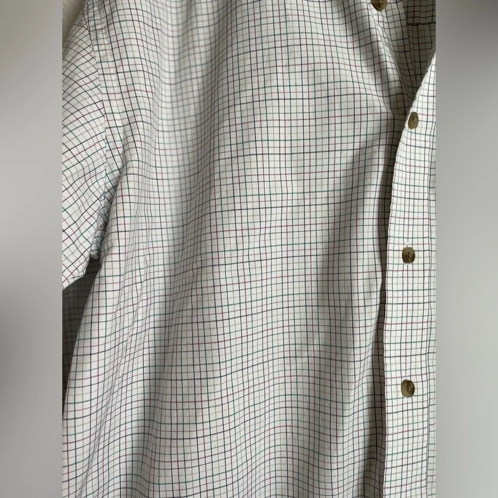 Wrangler George Strait Men's White multicolor Checkered Button Down Shirt size M